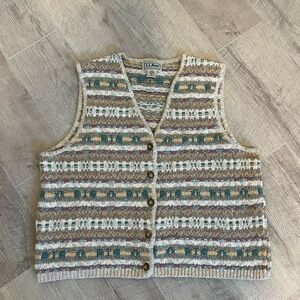 L.L. Bean Multicolor Knit Vest Vintage 90s